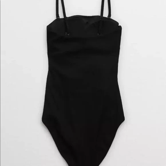 Aerie Ribbed Wrap Strapless One Piece Swimsuit - Picture 4 of 15